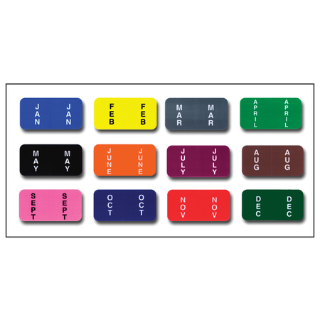 File Right Color-code Month Labels Ringbook Full Set (jan - Dec) 1each