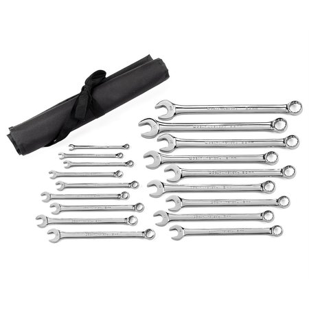 Metric Long Pattern Combination Non-ratcheting Wrench Set 18 Piece