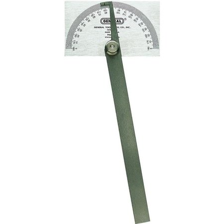 Square Head Protractor  0 To 180 Deg  Stainless Steel  Silver