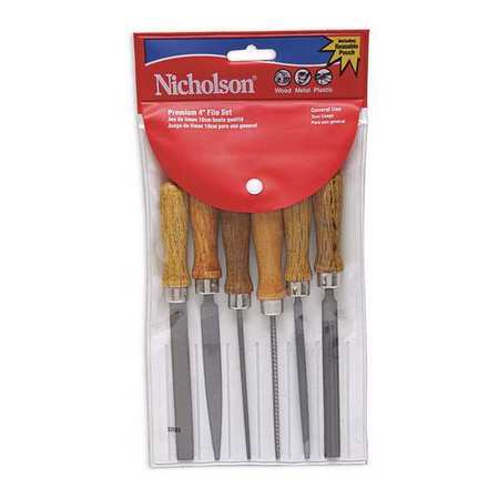6 Pc. 4 Assorted American Pattern File Set With Wooden Handles