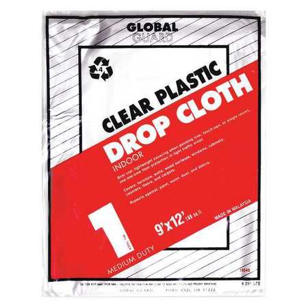 Drop Cloth clear plastic 9x12 Ft. pk24