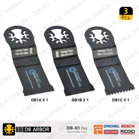 3 Pc Set Oscillating Multi Tool Saw Blades Compatible With Bosch Multi X (db1a1b1c)