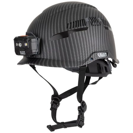Safety Helmet  Premium Karbn Pattern  Vented  Class C  Headlamp