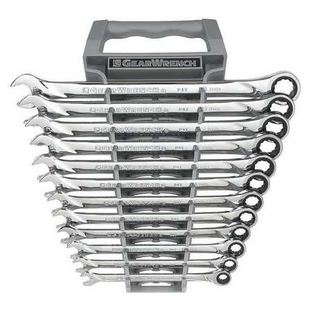 12 Pc. 12 Point Xl Ratcheting Combination Metric Wrench Set