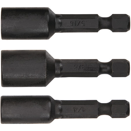 Nutsetter Set  Steel  Impact Rated  Pk3  Shank Style: Hex