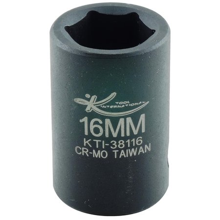 Stndrd 6 Pnt Impact Socket  1/2dr  16mm  Material: Chrome Moly Steel