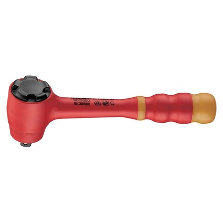3/8 Inch Drive 1000 Volt Insulated 72 Teeth Ratchet