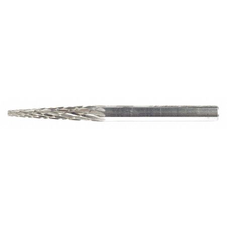 Carbide Bur - Cone (pointed)  Dbl Cut - 1/8 X 5/8 X 1/8 Shank - Sm-43