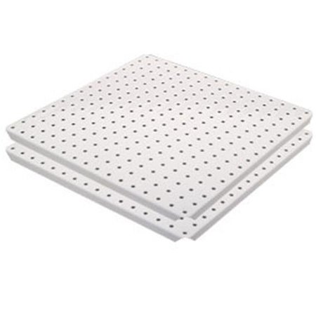 Alligator Board Algstrp16x16ptd-wht White Powder Coated Metal Pegboard Panels With Flange - Pack Of 2