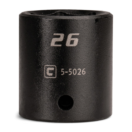 1/2 In Drive 26 Mm 6-point Metric Shallow Impact Socket
