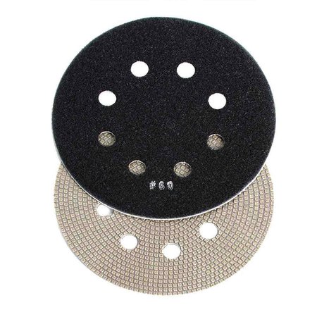 6 Inch 60 Grit Thin Electroplated Dry Pad For Orbital Sanders