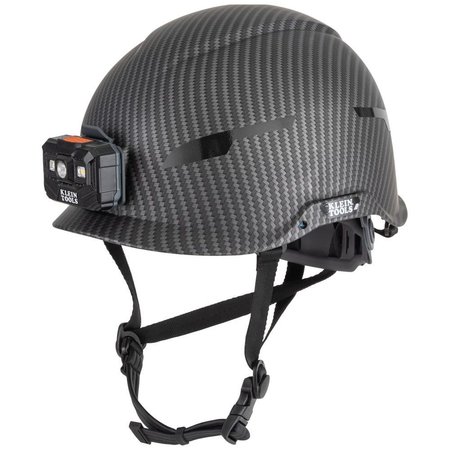 Safety Helmet  Premium Karbn Pattern  Non-vented  Class E  Headlamp