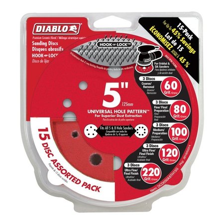5 In. L X 5 In. W Ceramic Blend Assorted Grit Assorted Drywall Ros Disk