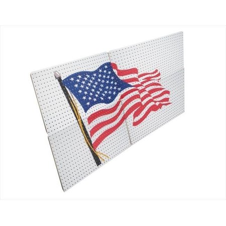 Alligator Board Alamerflag Powder Coated Metal Pegboard Panels/ Flange And Usa Flag - Pack Of 4