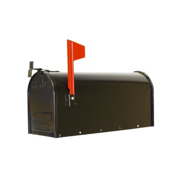 Fulton 1c-blk Standard Post Mount Steel T-1 Mailbox  Black Finish