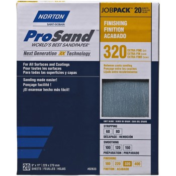 Norton 076607026330 Sanding Sheets #02633  3x High Performance ~ 320 Grit